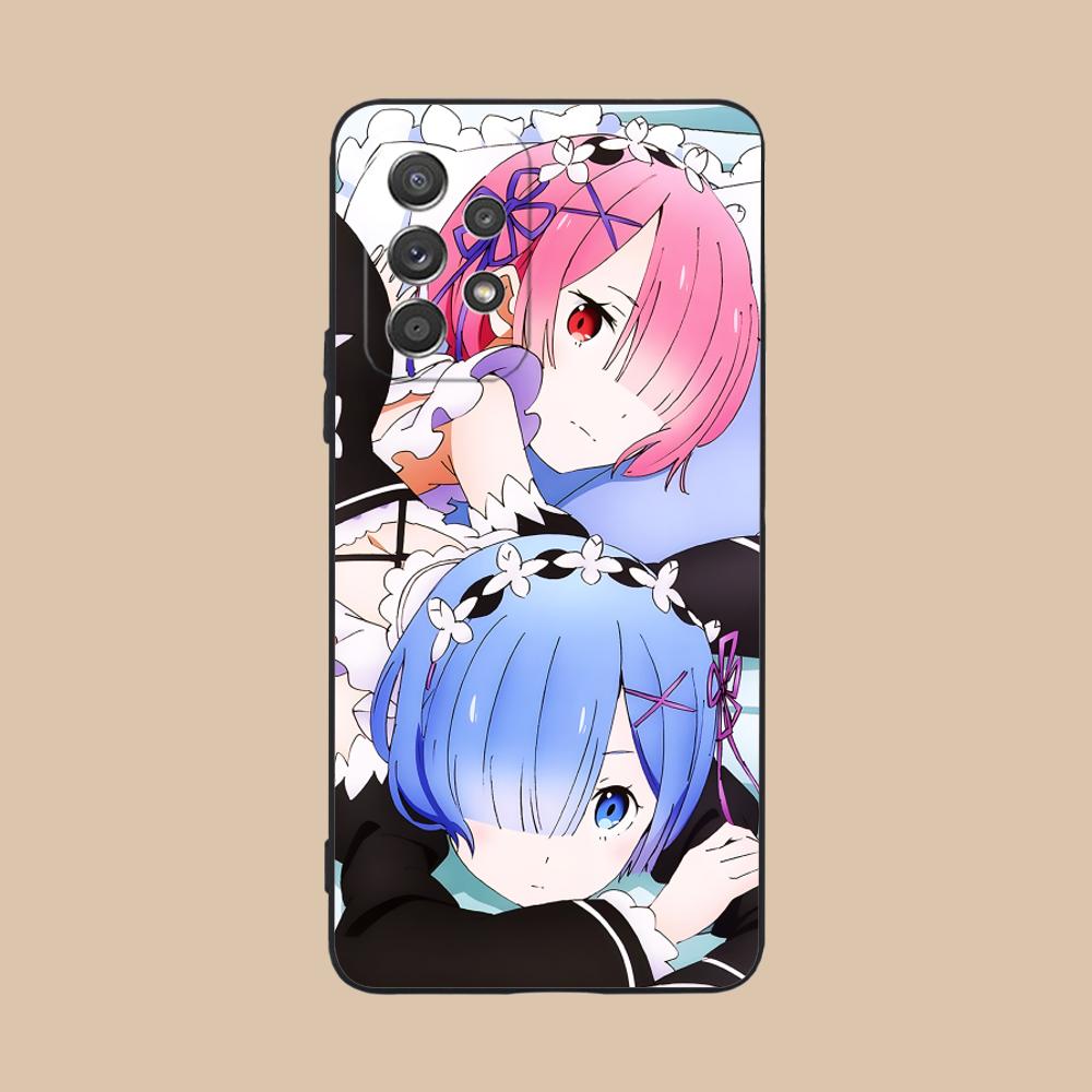ReZero Rem Ram Matte TPU Mobile Phone Case for Samsung Galaxy M55 54 42 35 34 33 32 23 22 15 14 13 12 F55 5G Colorful Cover