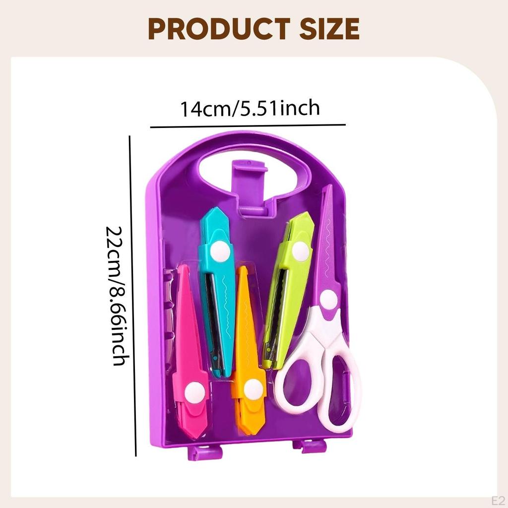 Craft Scissors with 4Pcs Interchangeable Heads Decorative Edge Easy Use Design for Children