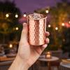 Long-lasting Stainless Steel Cup Hammered Cup, with Stable Base, Durable Wine Reusable Drinking Glass, Easy Care Copper Finish Unique Handcrafted