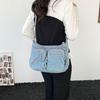 Retro denim tote bag women's casual shoulder bag