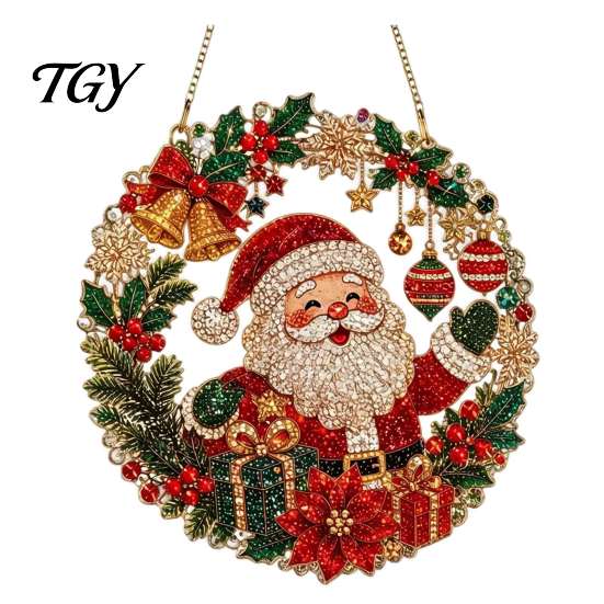 Hanging Ornaments for Bedroom Xmas Snowman Ornament, Round Acrylic Santa Reindeer Seasonal Party Decor Christmas Door Sign Festive Window Wall Tree