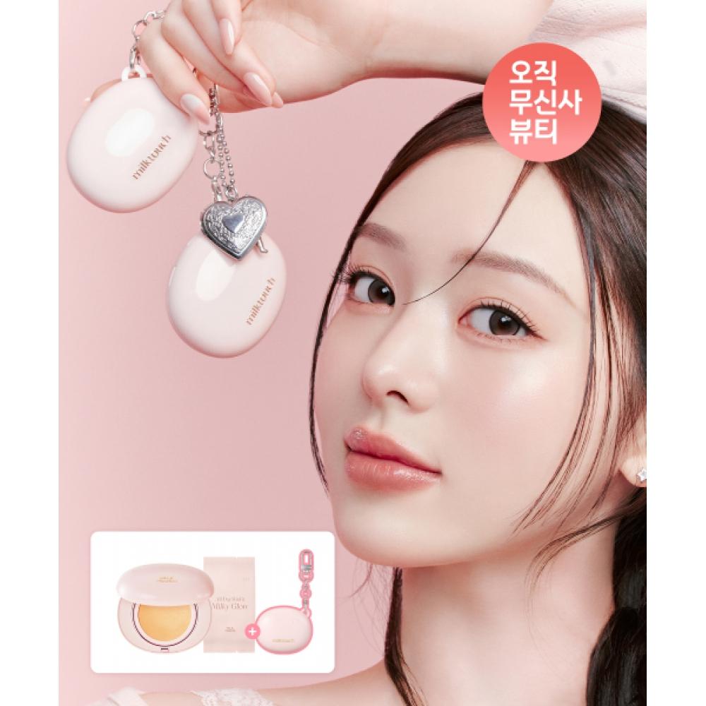 Milktouch Cushion Expiration Date 26.12.18 All Day Skin Fit Milky Glow Cushion  Main Item+refill  [mini Cushion Key Ring Free]