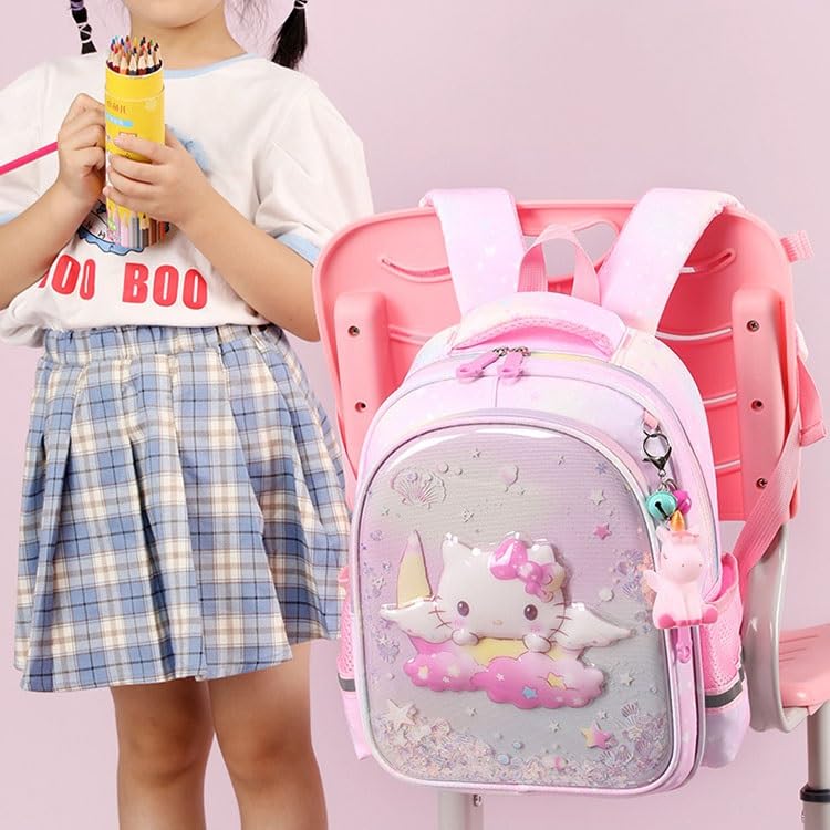 Cosbanana Hello Kitty Princess Ariel Backpack for Elementary School Lightweight Backpack with Sequins and Perfect for Girls and School and New a Great