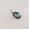 Sky Blue Topaz Gemstone Silver Handmade Pendant 1.5", 925 Sterling Silver Jewelry APP-2-8