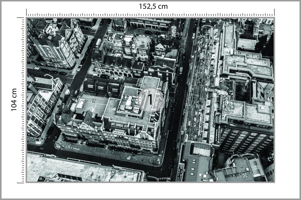 Photomural London Black And White Washable Fleece 152.5x104