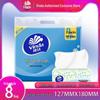 Vinda Fine & Tough 3-Ply Facial Tissues, Unscented, 8-Pack Bundle, 100 Sheets/Pack, V2619 Portable Napkins