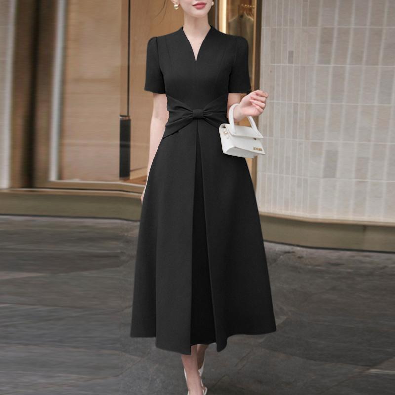 ZANZEA Women Elegant V-Neck Casual Short Sleeve Dress