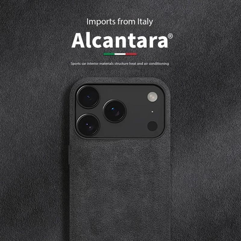 100% Italienisches Alcantara Magnetische Hülle für iPhone 17 Pro Max Air Luxus Magsafe Hülle Leder Handyhüllen für iPhone 17Pro 17Air