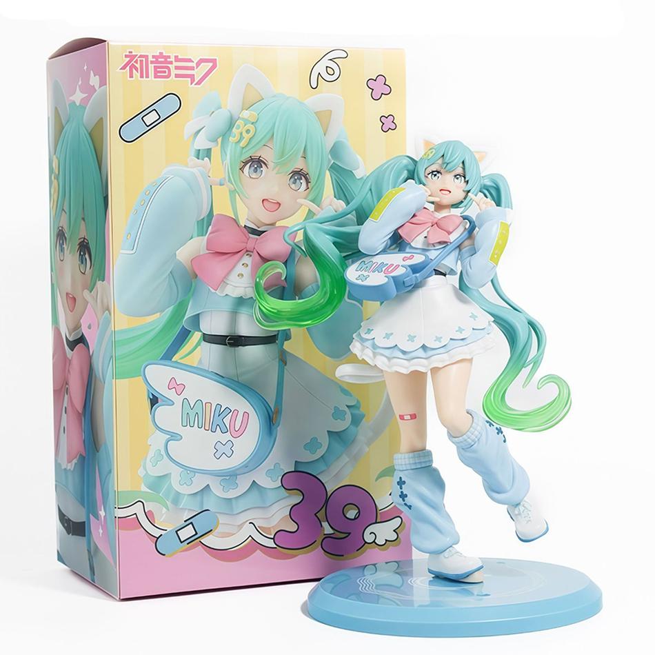 19cm Anime Cat Ears Maid Hatsune Miku Fancy Action Fashion Figure PVC Collection Model Peripheral Ornaments Decorative Toy