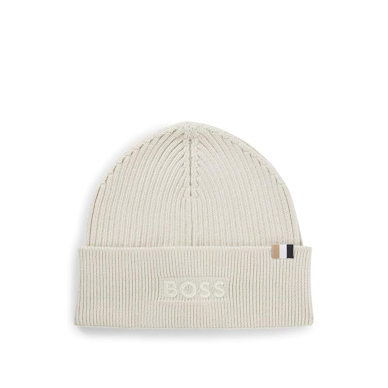 

[BOSS] [boss] logo embroidery wool & cotton beanie men s ONESIZE white