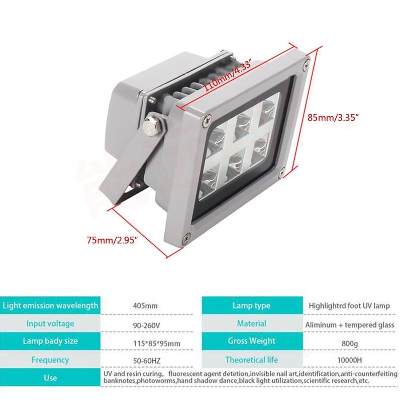 3D Printer UV Resin Curing Lamp With Rotating Stand Solid Photosensitive Resin 405nm UV Resin Effect DIY Curing for Case