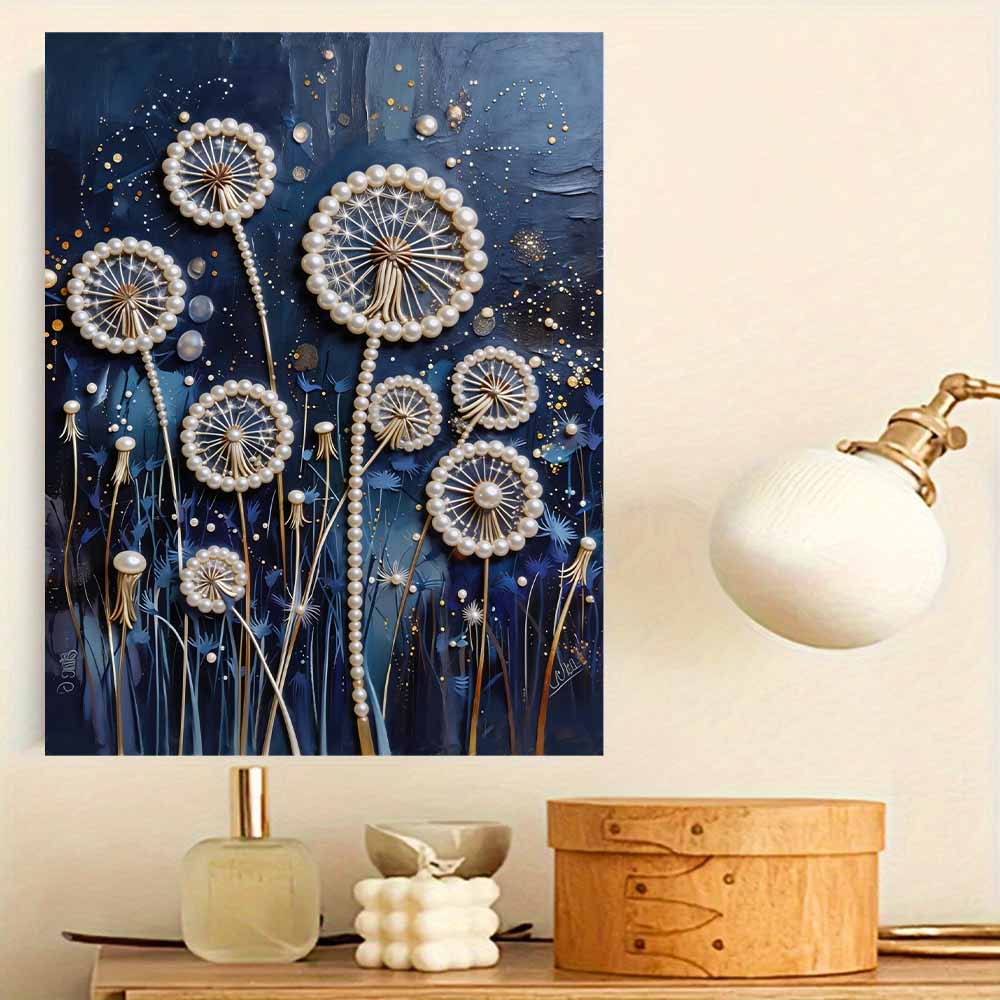 DIY 5D Dandelion Pearl Art Kit No Frame Pearl Diamond Painting for Adults 30x40cm Floral Gem Art for Home Wall Decoration & Craft Gift