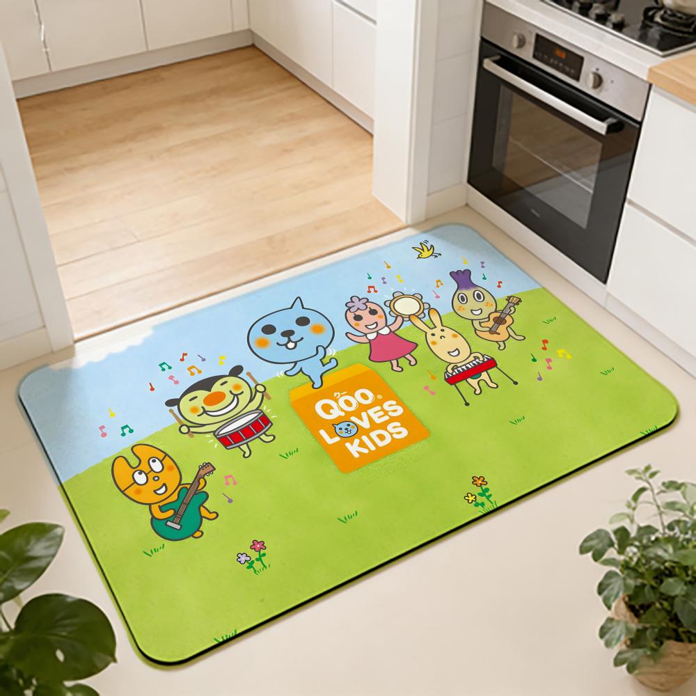 ANIME Q-Qoo Floor Mat Absorbent Floor Mat Non-Slip Entrance Rug for Bathrooms Restrooms and Toilets