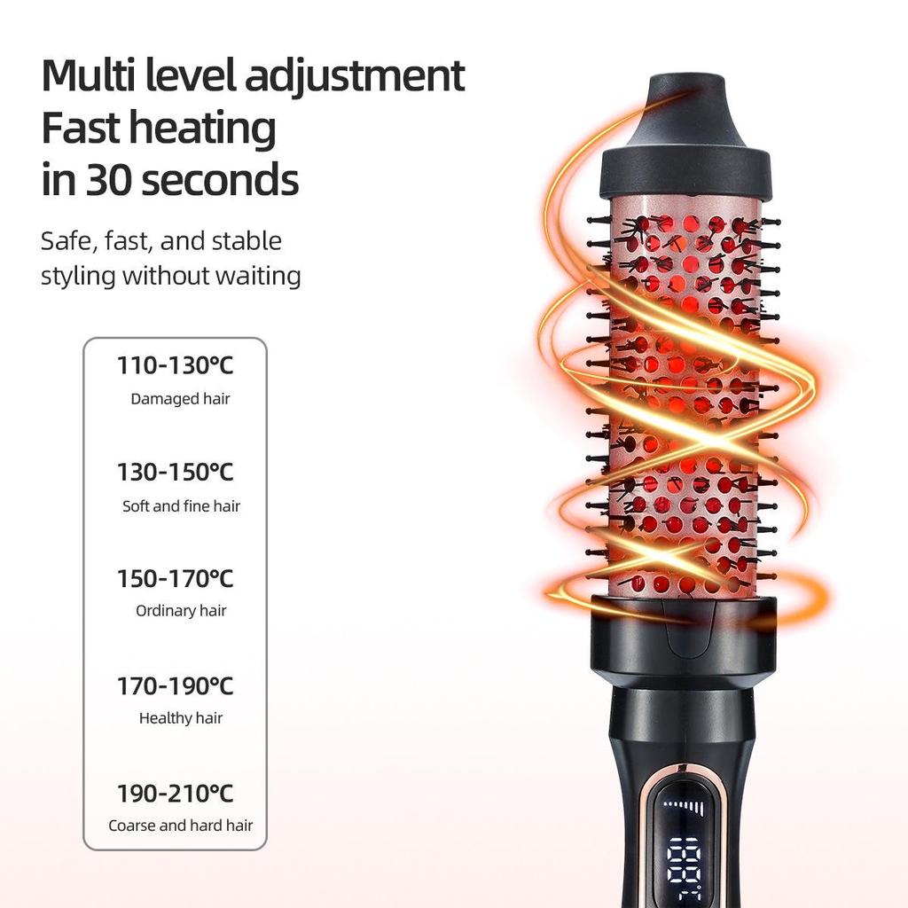 Infrared Fluffy Comb: 2-in-1 Electric Curling and Straightening Comb for Women.