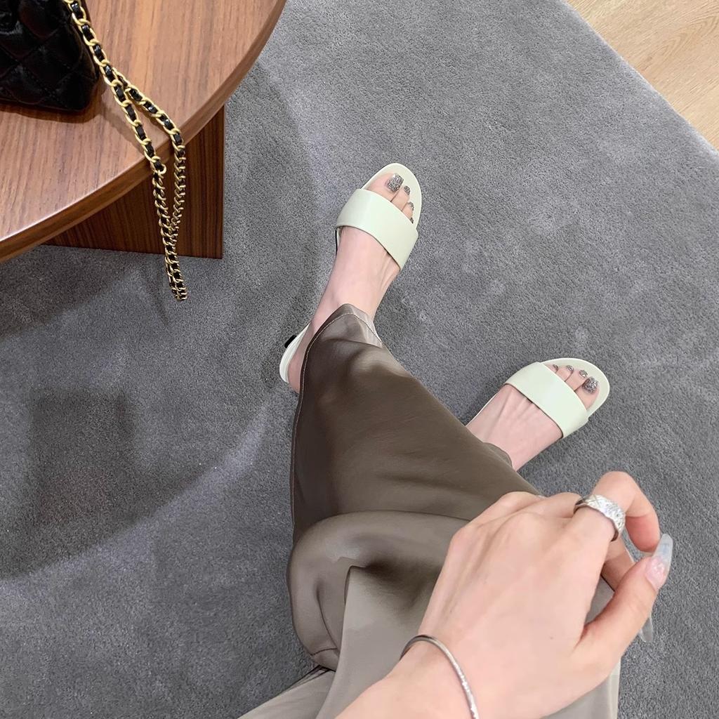 Grape mother high-heeled sandals women's fashion outer wear one word with slippers comfortable and versatile Huizhou women's shoes 2025 new