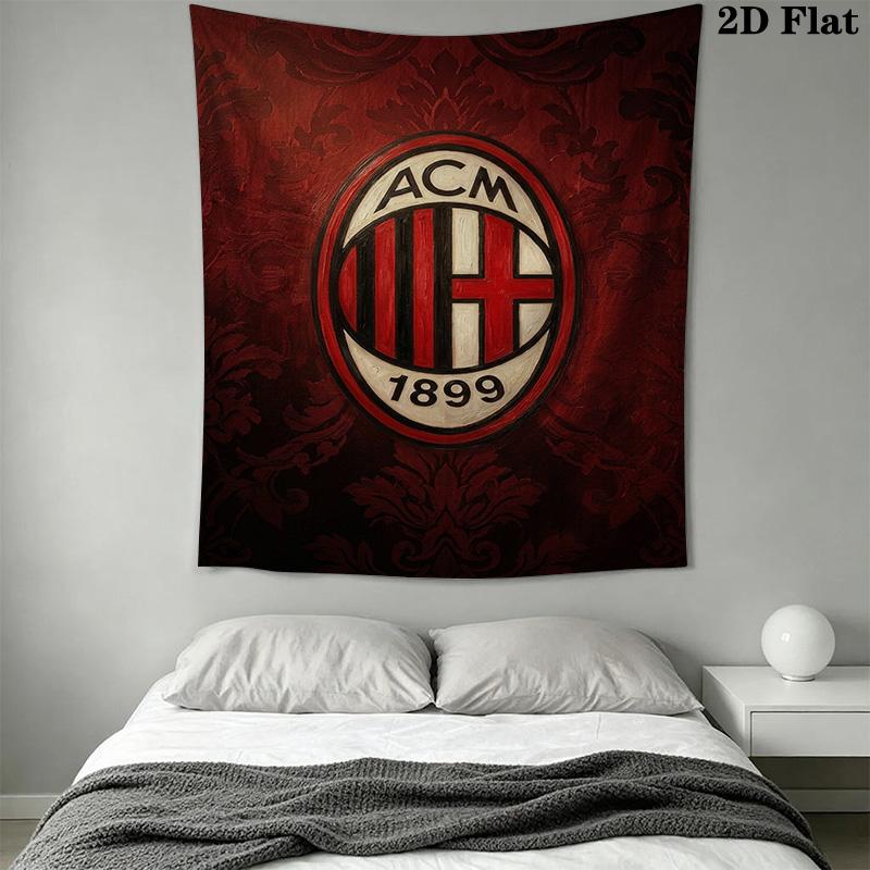 Ac Milan Crest Emblem Threepiece Set 1 Duvet Cover 2 Pillowcase Without Core Bedding Set Duvet Cover And Pillowcase Soft And Comfortable