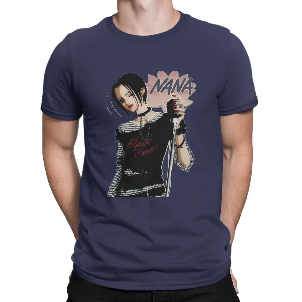 Grils Nana Manga T Shirts for Men Pure Cotton Novelty T-Shirts Crew Neck NANA Osaki Manga Tees Short Sleeve Clothing Summer