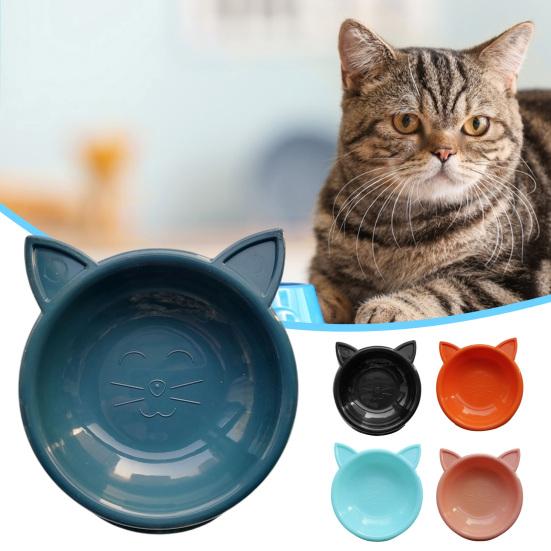 Pet Food Bowl Cat Face Shape Large Capacity Feeding Dish Cat Bowl Pet Water Drinking Feeder for Small Dogs