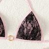 Women's Sexy Lace Bikini Set  New Arrival Pink Triangle Swimwear, European Style Bathing Suit