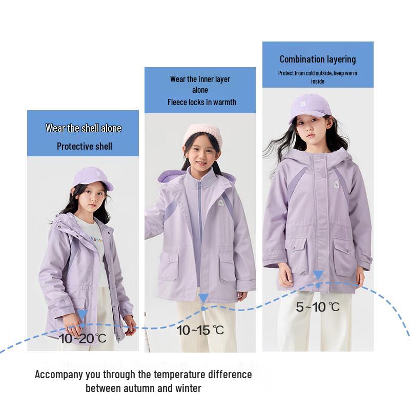 Balabala Girls  Outdoor Spring Two-Piece Jacket 120