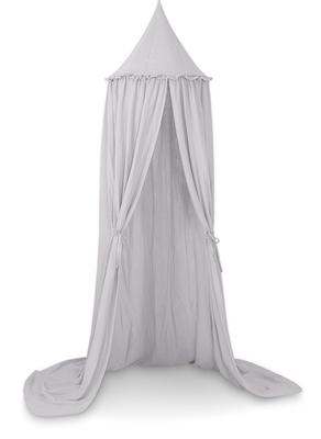 Muslin Hanging Canopy with Ruffle for a Cot - Gray