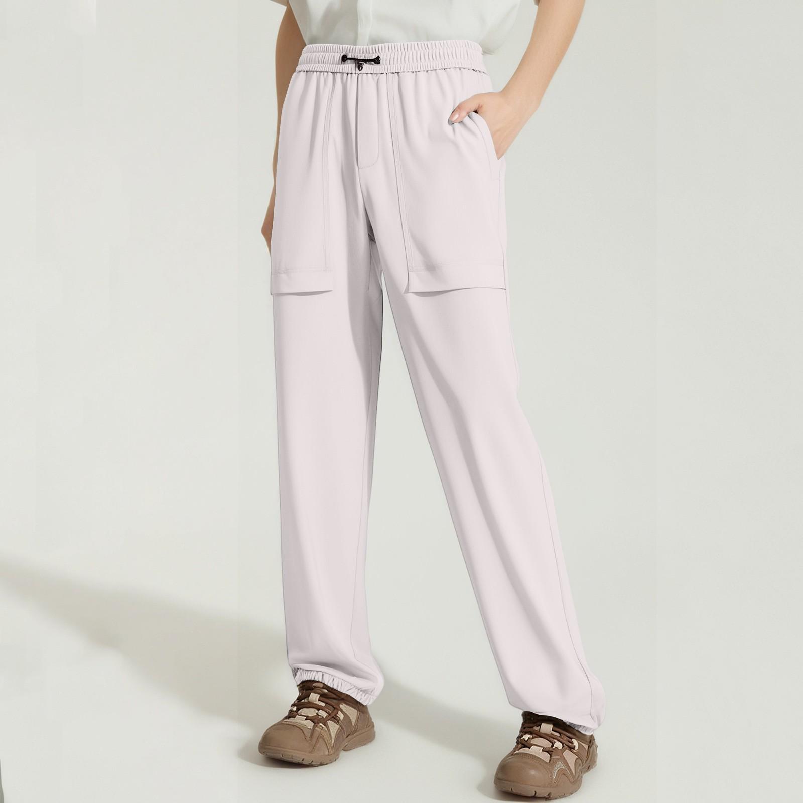 

Женские свободные и удобные уличные модные спортивные брюки Легкие быстросохнущие брюки из ледяного шелка Дышащие спортивные брюки XL светло-розовый