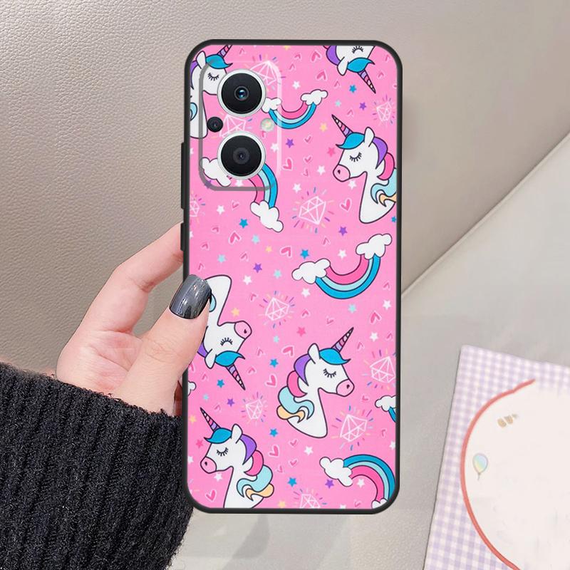 Pink Unicorn Rainbow Phone Case For OPPO Find X3 Lite X5 X6 Pro X2 Neo Reno 3 4 5 6 7 8 Lite 4Z 5Z 2Z 8T Cover