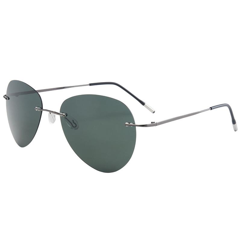 Hd Color Changing Outdoor Sunglasses Frameless Ultra Light Polarized Night Vision Goggles Toad Glasses Driving Uv Protection Sunglasses