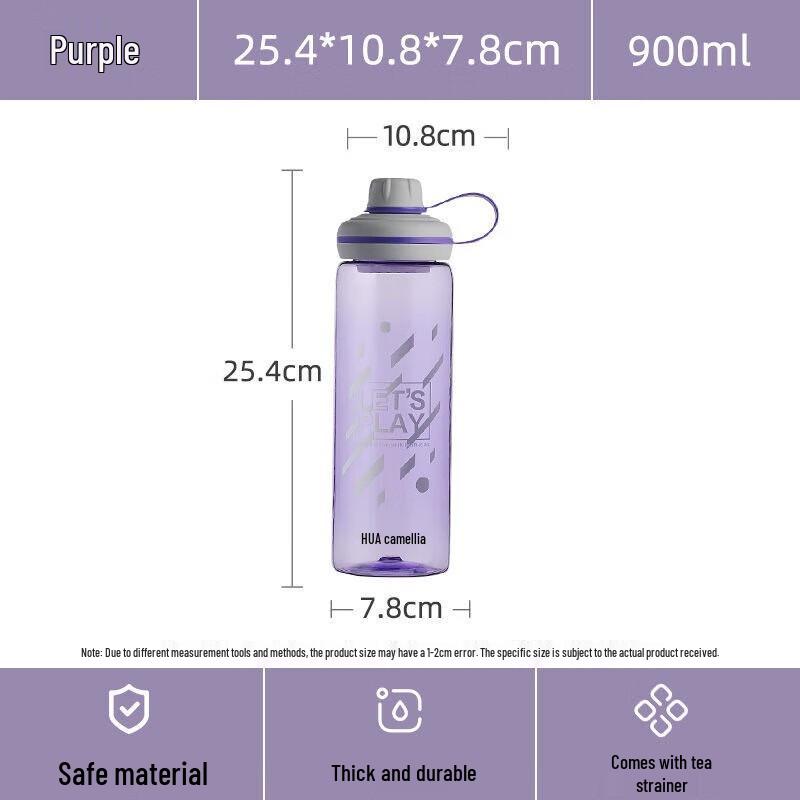 Camellia Tas 900ml Large Capacity Glass Sports Water Bottle