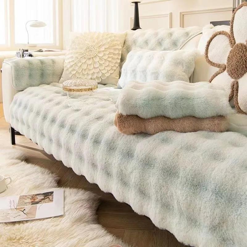 

Изысканная плюшевая универсальная диванная подушка, зимний толстый чехол для дивана L, плюшевое нескользящее полотенце для диванов, защитная накладка для домашнего декора 70x70cm 1pcs