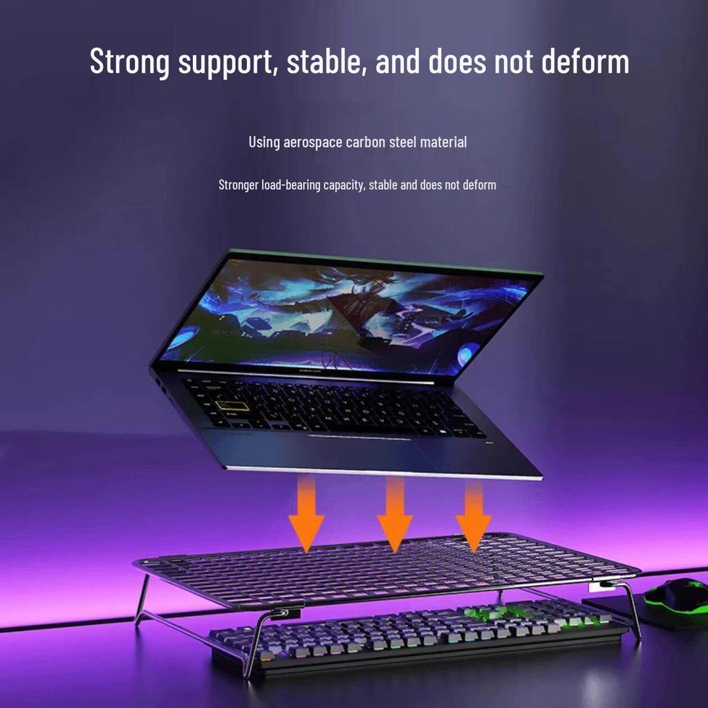 Foldable Laptop Stand & BBQ Grill: Multifunctional Computer Riser with Cooling Storage