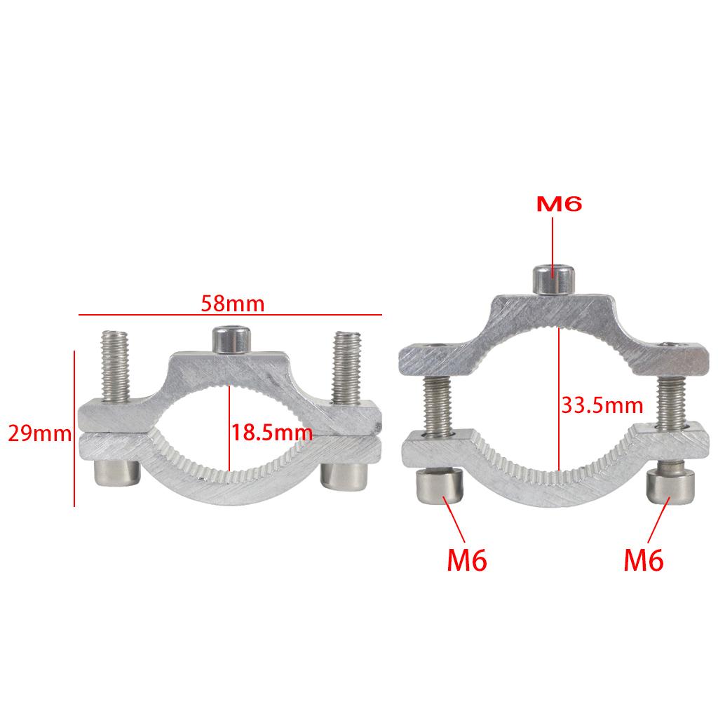 Handlebar Cycling Clip Clamp Bike Flashlight Torch Mount Dual M5 M6 Mounting Screw LED Head Front Light Holder Clip CNC Optional