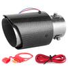 Akozon Muffler Cutter 35-63mm Exhaust Tip Stainless Steel Muffler Exhaust Tail Pipe Luminous Tube with LED Light (Red Light)