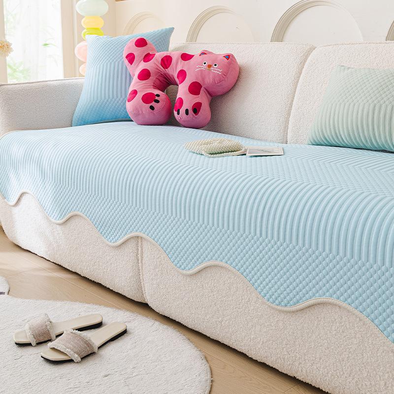 Summer Cool Doudou Sofa Mat Mat Mat Special-Shaped Non-Slip Sofa Cover  New Straight One-Piece Sofa Cushion