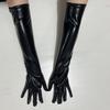 Skinny Patent Leather Gloves Solid Color Etiquette Mittens Shiny Long Gloves  Girl