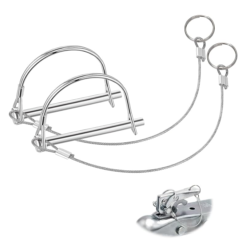 2 шт. Запорный штифт P, Шкворень прицепа с кольцом-веревкой против потери, Премиальный штифт сцепного устройства прицепа, Блокирующий штифт сцепного устройства, Профессиональный штифт сцепного устройства прицепа для фермы, газона, сада Style A