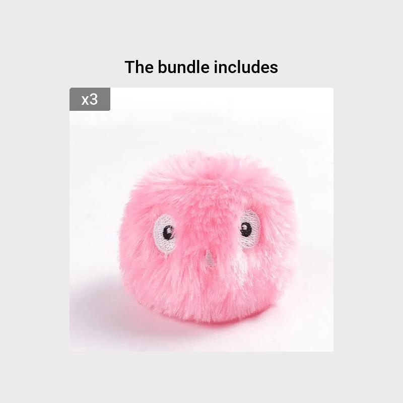 1pcs 3pcs Interactive Cat Plush Toy Ball with Squeaky Sound - Fun Training Toy for Playtime and Exercise