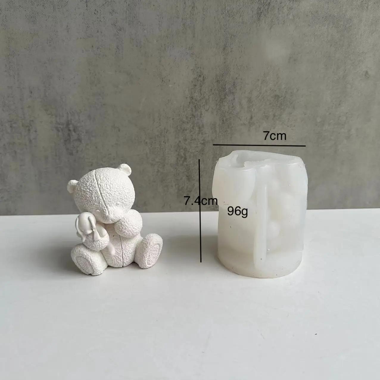 

Woven Bear Candle Silicone Mold 3D Bear Aromatherapy Plaster Soap Crafts Epoxy Resin Molud DIY Chocolate Ice Cube Making Tool