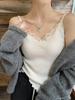 Lace V-Neck Women's Knitted Camisole: 2025 Autumn/Winter Trendy Layered Vest Design.