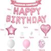 Princess Pink Balloon Set Girl Birthday Decoration Arrangement Balloon Paper Flower Ball Rain Silk Curtain Birthday Flag