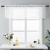 Yousheng Short Curtain Wear Rod Style Scratch-Proof Wrinkle-resistant Non-fading Tear-Resistant Rhombus Lace Mesh Short Curtain for Cafe