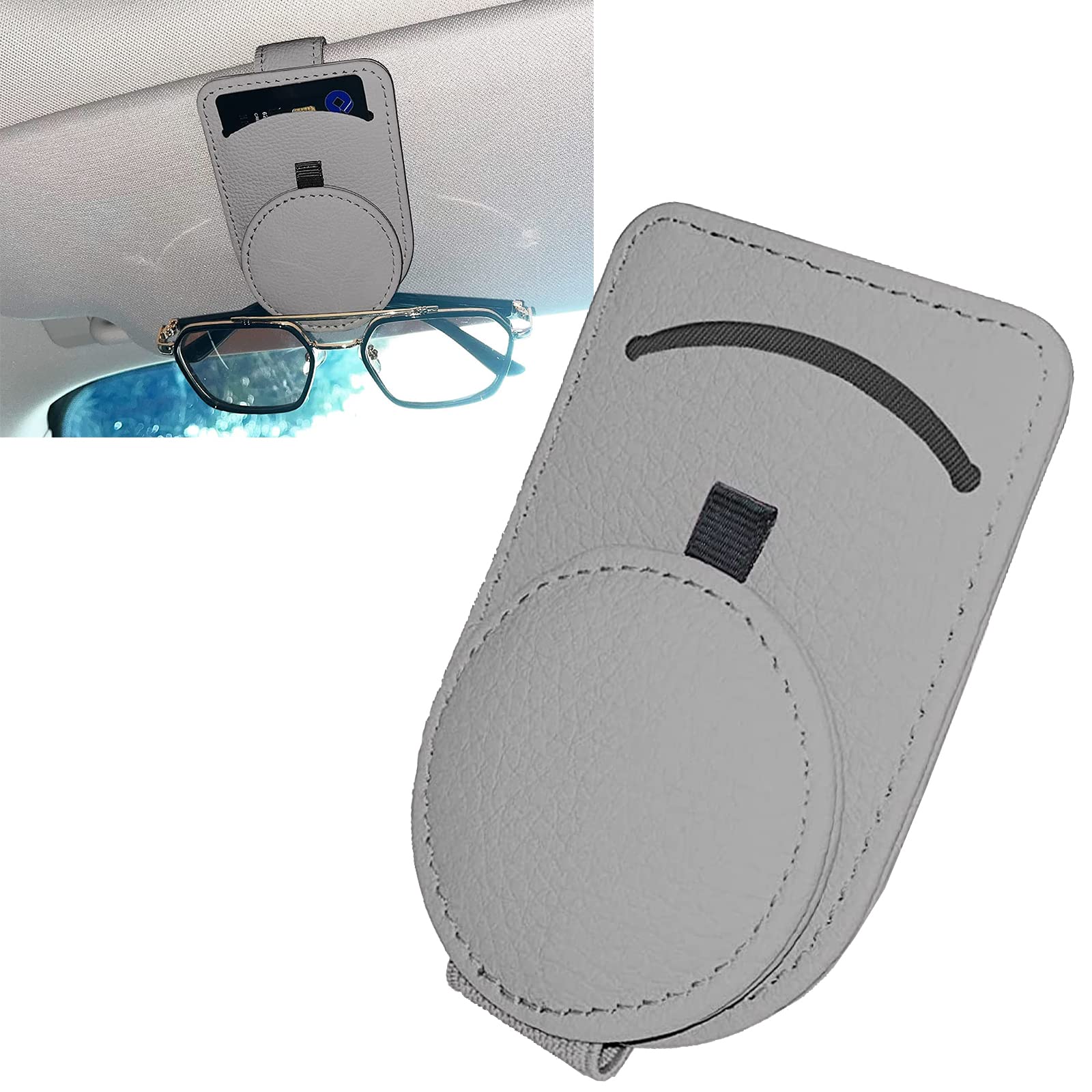 

Samcos Хранение очков в автомобиле Солнцезащитные очки для автомобиля Защищает Хранение карт Легко установить Зажим, Зажим, Очки, Зажим, Под кожу, (Серый) серый