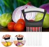 Onion Holder for Slicing, 2025 Upgraded Stainless Steel Lemon Slicer Onion Cutter, Vegetable Cutter Kitchen Chopper Slicing Assistant Tool