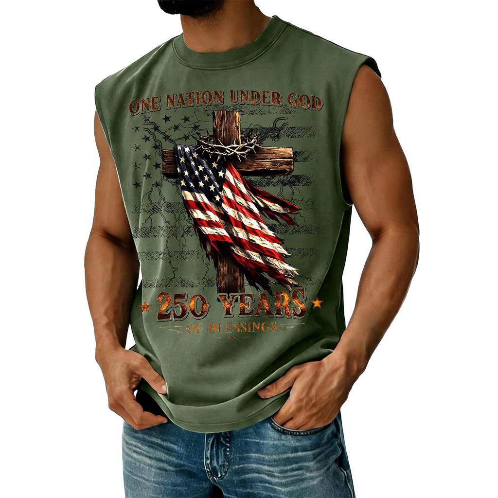Herren Casual Tanktop mit Unabhängigkeitstag-Aufdruck