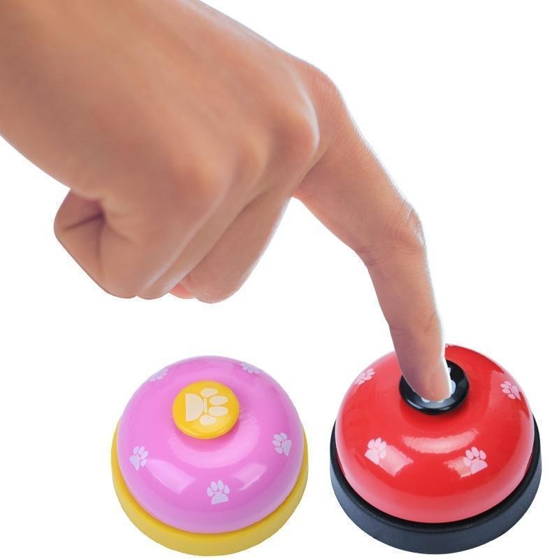 Newest Pet Training Toy Footprint Call Dinner Ring Small Bell Dog Puppy Toys (Radndom Color)