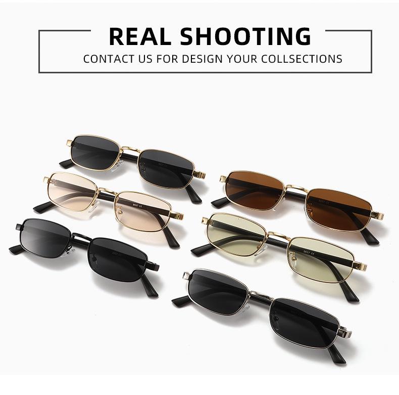 Vintage European & American Small Square Metal Sunglasses - Women's Trendy, Versatile Retro Style