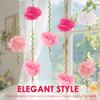 4pcs Paper Flower Garland Lightweight Simulation Pom Leaf Flower Banner for Birthday Wedding Engagement Baby Shower Party Decor
