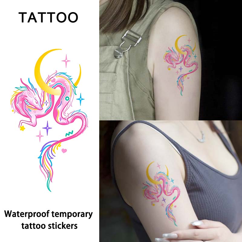 CQ New Arrival Colorful Cute Animals Cartoon Sticker Waterproof Water Transfer Temporary Glitter Tattoo Stickers for Children