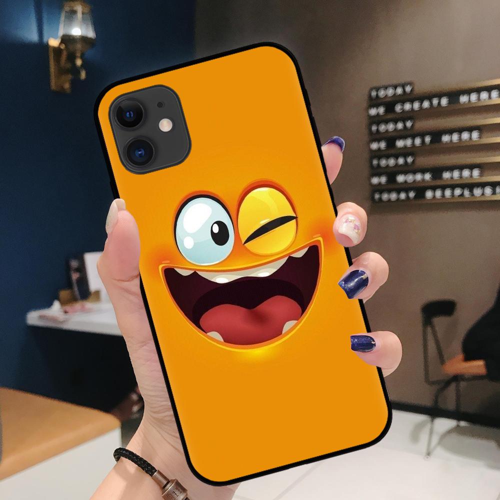 FLYRUI 3D Funny Face Black TPU Soft Phone Case Cover For iPhone SE2 11 Pro XS MAX XS XR 8 7 6 Plus Case 12 Mini 12ProMax