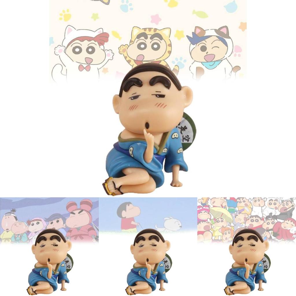 Adorable Crayon Shin-chan Figurine In Kimono Pvc Anime Car Dashboard Decoration
